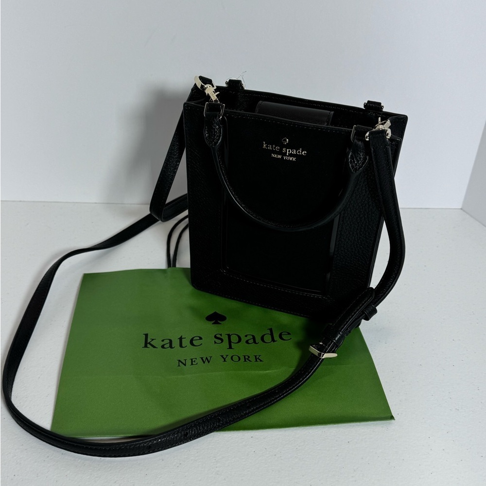 Kate Spade Black Textured Crossbody Bag - Picture 2 of 9